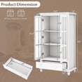 thumbnail image 4 of Costway Bookcase Cabinet Storage Bookshelf Organizer Tempered Glass Doors Shelf Drawer White, 4 of 10