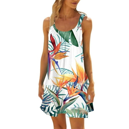 Icvfdpl Womens Casual Dresses Beach Sundress Bikini Beachwear Cover Up Leisure Vacation Short Summer Halter Maxi Boho Female Outwear