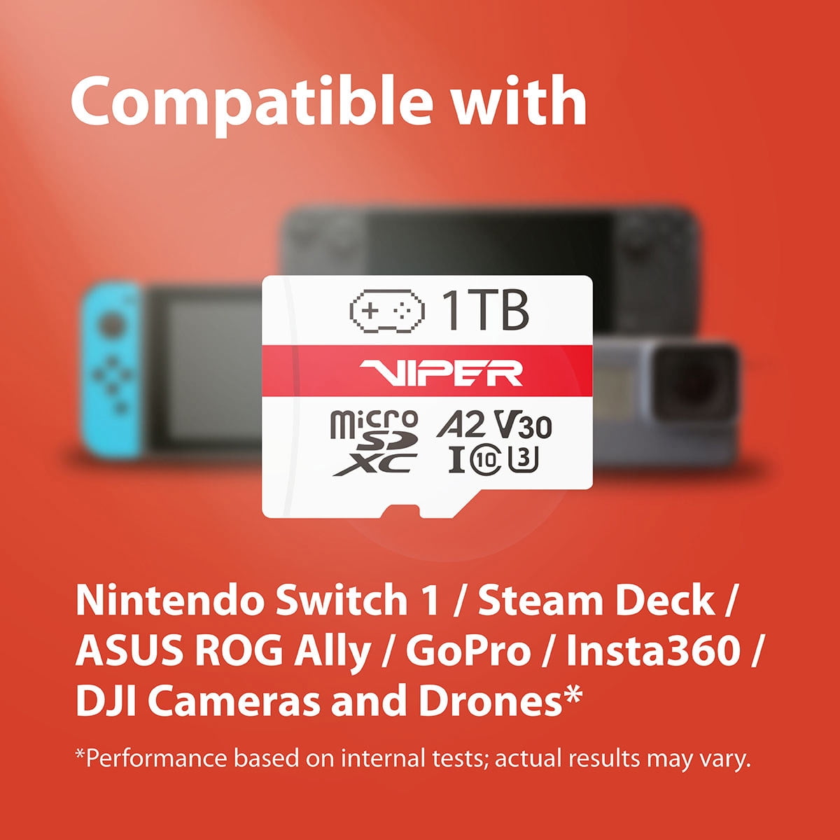 Viper Gaming Series 128GB Micro SDXC V30 A2 UHS-I U3 4K UHD Memory Card - PV128GGM32MCX