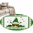 thumbnail image 2 of Area Rug 48in, Irish Lovely Dwarf and Lucky Shamrock Floor Carpet Living Room Rug, Buffalo Plaid Non-Slip Welcome Mat Indoor Rugs for Bedroom Dining Room, 2 of 9
