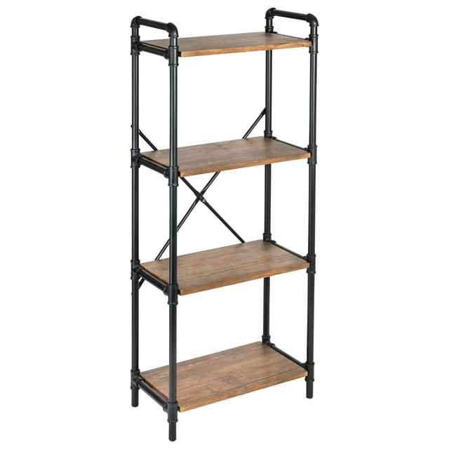 Honey Can Do 4Tier Industrial Black Bookshelf