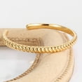 thumbnail image 3 of Oval Twisted Cuff Bracelet for Women Gold-plated Bangle Bracelet Gold Classic Vintage Bracelets Jewelry For Daily Wear Gift, 3 of 4