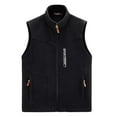 thumbnail image 3 of Baqcunre Vest For Men Male Casual Solid Polar Fleece Plush Vest Coat Stand Collar Sleeveless Zipper Fly Pocket Coat Vest Blazer For Men Tops For Men Black 3XL, 3 of 4