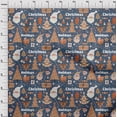 thumbnail image 3 of oneOone Polyester Lycra Dark Dusty Blue Fabric Santa|Gift Box & Tree Christmas Sewing Fabric By The Yard Printed Diy Clothing Sewing Supplies 56 Inch Wide, 3 of 4