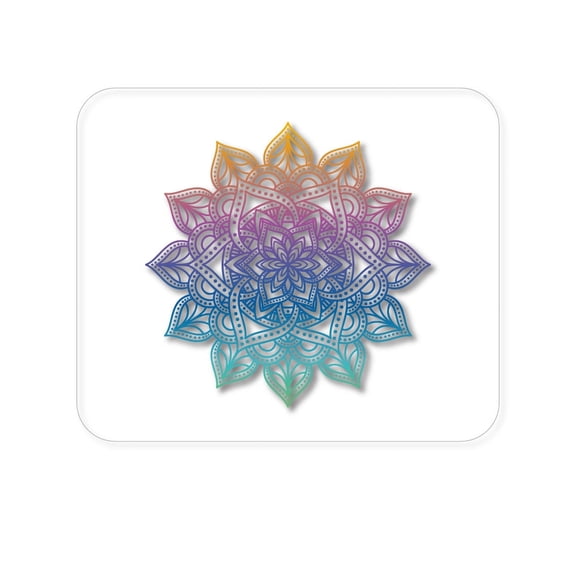 DistinctInk Mouse Pad - 1/4" Foam Rubber - Rainbow Gradient Mandala