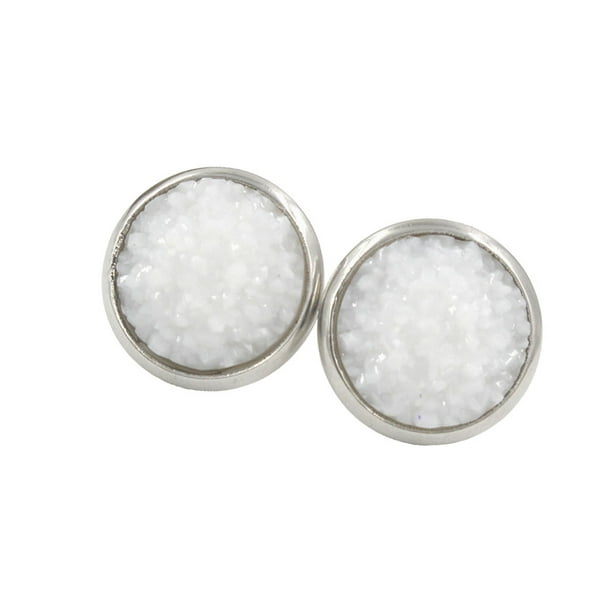 Pendientes Gotas para los oídos de acero inoxidable Galvanoplastia fina Superficie lisa Ligero Pendientes Magnífico regalo para boda Ropa, zapatos y accesorios Miscelánea Blanco intermitente Minnieouse AP009493-13B