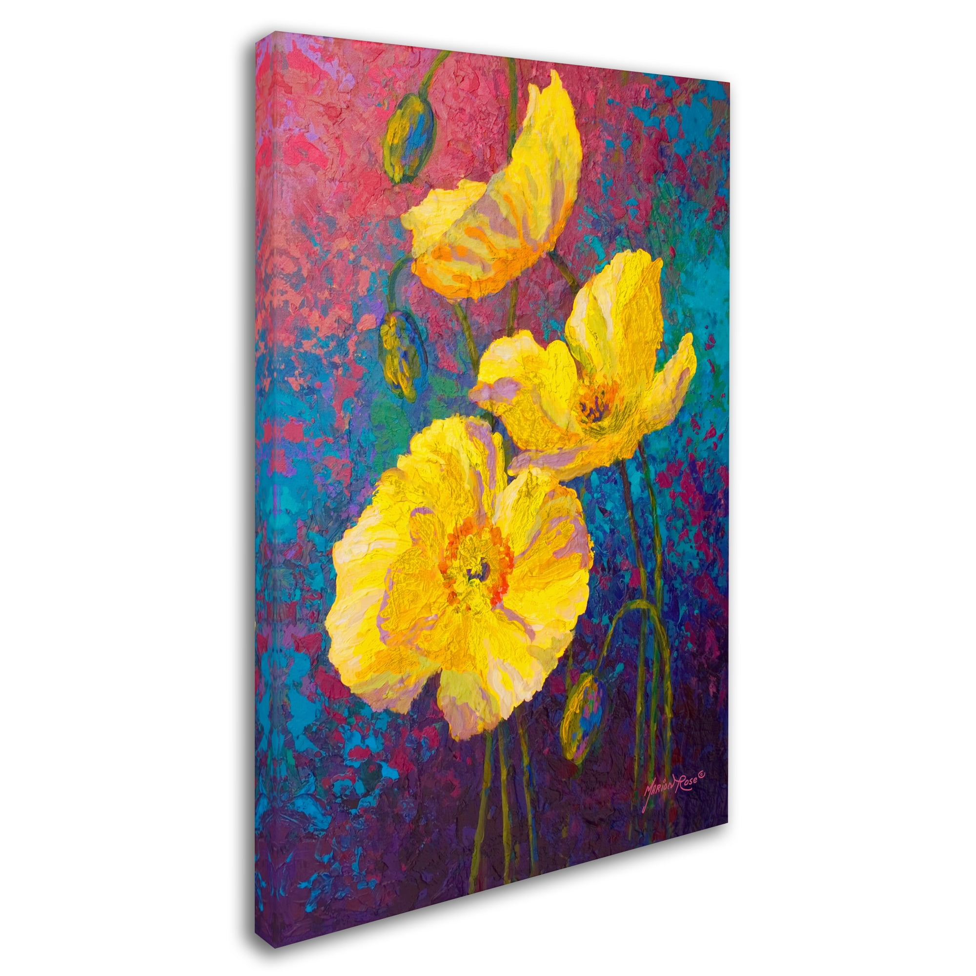 Trademark Fine Art 'Yel Poppies' Canvas Art by Marion Rose
