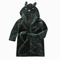 thumbnail image 5 of Boys Girls Soft Coral Fleece Bathrobe,Warm Hooded Sleep Robe with Waist Belt,Cute Cartoon Design,for Toddlers Children 2-12T,Multi-Use Lounge Wear Kids Pajamas,Green,Size 2-3T, 5 of 9