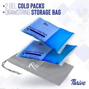 Thrive 2 Pack Reusable Cold Compress Ice Packs for Injury, Gel Ice Pack for Pain Relief & Rehabilitation