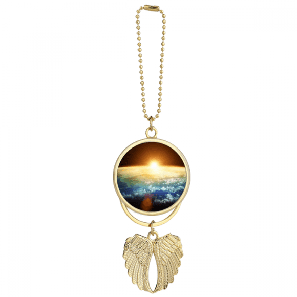 en shines surface illustration pattern Car Keychain Angel Wing Pendant
