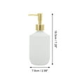 thumbnail image 4 of Unique Bargains 1 Pc Round Bottom Bamboo Grain Soap Dispenser 13.53oz White Gold Tone, 4 of 6