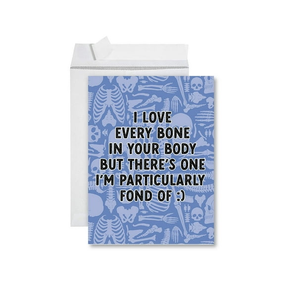 Koyal Wholesale Funny Valentine's Day Jumbo Card With Envelope, I Love Every Bone In Your Body, Greeting Card 1-Pk
