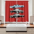 thumbnail image 2 of Ambesonne Truck Kitchen Curtains, Inner City Transportation, 55"x39", Ruby Blue White, 2 of 3