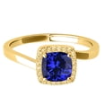 thumbnail image 2 of Mauli Jewels Rings for Women 2.35 Carat Diamond And Cushion Cut Created Tanzanite Ring prong 10K Solid Rose, White & Yellow Gold, 2 of 7