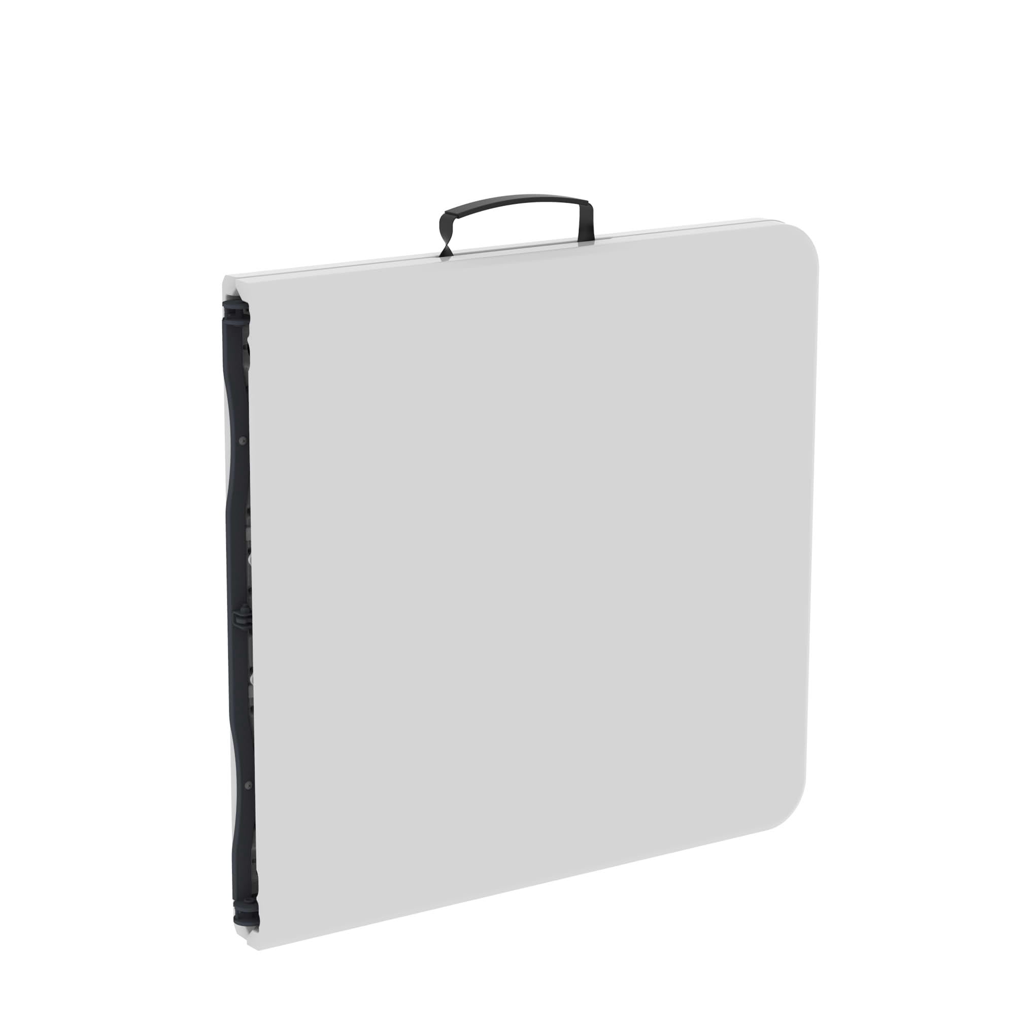 MAYEERTY 5FT White HDPE Fold-in-Half Folding Table, Powder Coated Steel Frame UV Water Resistant Outdoor Portable Table