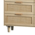 thumbnail image 6 of 6-Drawers Rattan Storage Cabinet Rattan Drawer, 43.31" Wood Tall Chest of Dressers with Handmade Natural Rattan Drawers for Bedroom, Living Room, Drawers Dresser With Modern Large Space Up Load 50 lbs, 6 of 7
