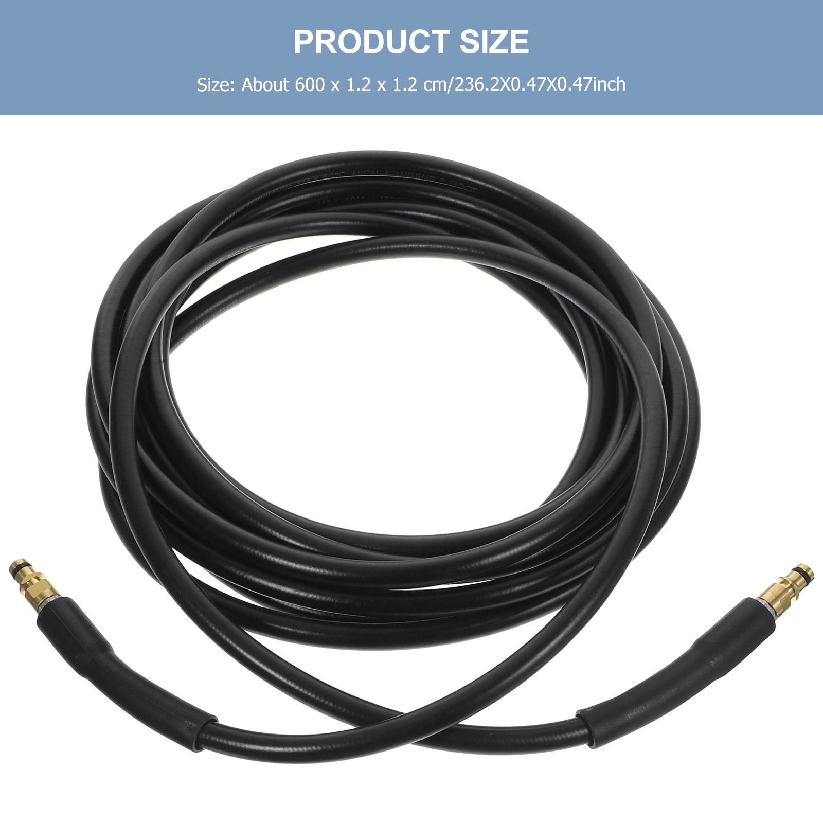 Worgeous Durable Black Rubber Washing Machine Hose for Cold Water Applications Flexible Design 6M
