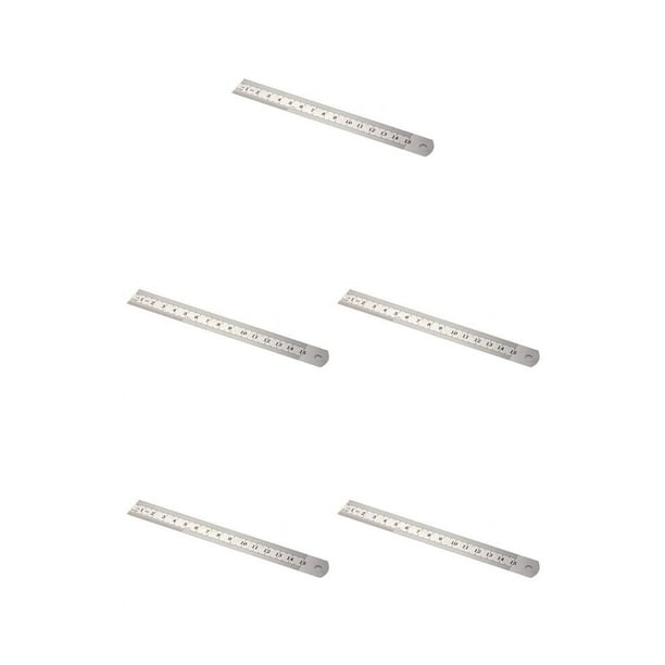 Tholdsy Báscula de doble cara de 15cm/30cm, regla de acero inoxidable para estudiantes, papelería de oficina, suministros escolares, herramienta de Type5 NO5