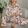 thumbnail image 6 of Pofeuu Mushroom Print Womens Pajamas Set Long Sleeve Sleepwear Button Down Nightwear Soft Pj Lounge Sets Button Down Pajamas Women-XX-Large, 6 of 7