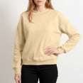 thumbnail image 4 of ASDFVBKG Mock Neck Sweatshirt Women Comfortable Long Sleeve Turtleneck Pullover Lightweight Fleece Fashion Relaxed Fit Sweatshirts Oversized No Hood Tee Tops Khaki 2XL, 4 of 5