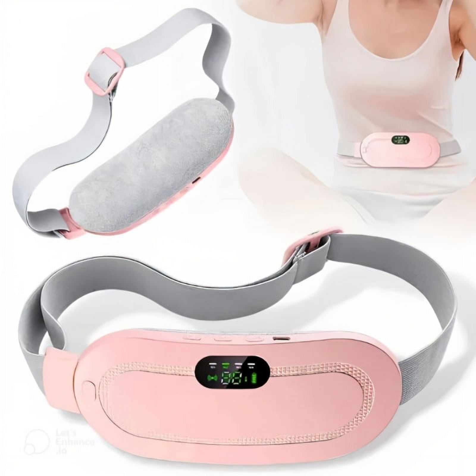 COOKCOK Heating Pad for Cramps, Menstrual Heating Pad, Portable Heating Pad for Period Pain Relief, Cordless Electric Heating Pad for Back Pain Relief with 3 Heat Levels & 3 Massage Modes, Pink