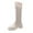 Beige, variant on Luxalzxs Boots for Women Winter Plus Size Fleece Lined Lapel Thigh High Knight Boots