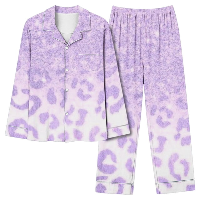 Ensembles de Pyjama pour Femmes Blouse à Manches Longues Décontractée pour Femmes Pantalon Ensemble de Pyjama