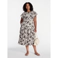 thumbnail image 2 of Time and Tru Women's Double Cloth Midi Dress, Sizes XS-XXXL, 2 of 5