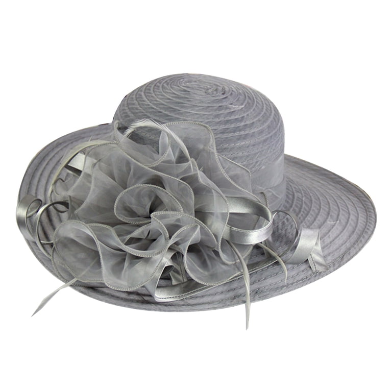 Fabulous Big Grey Feminine Tulle Fascinator Races Tea Brunch Church Wedding Organza Church Fascinator Wedding Tea Party Derby Hats for  main image 2