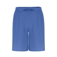 thumbnail image 4 of DDAPJ pyju Mens Baggy Casual Shorts Lightweight Drawstring Summer Beach Shorts Side Zip Design Short Pants with Pockets Blue S, 4 of 7