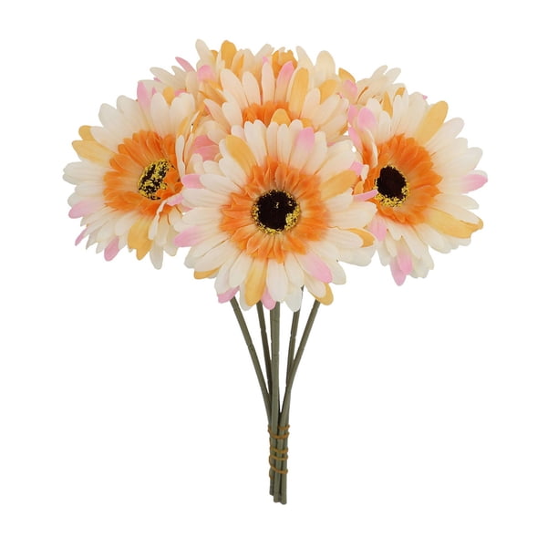 Juego de 6 Piezas de Flores de Seda de Crisantemo Artificial de 10,23 Pulgadas, Adecuado para el Día de la Madre, Pascua, Cocina Familiar, Decoración de Boda