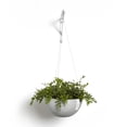 thumbnail image 4 of Ecopots Hanging Brussels Durable Modern Round Indoor/Outdoor Recycled Based Composite Flower Pot Planter, White Grey, 13", 4 of 4