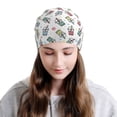 thumbnail image 2 of Xecao Milk Tea2 Print Beanie Knitted Hat for Men Women, Winter Fashion Knit Cuffed Caps Unisex, 2 of 7