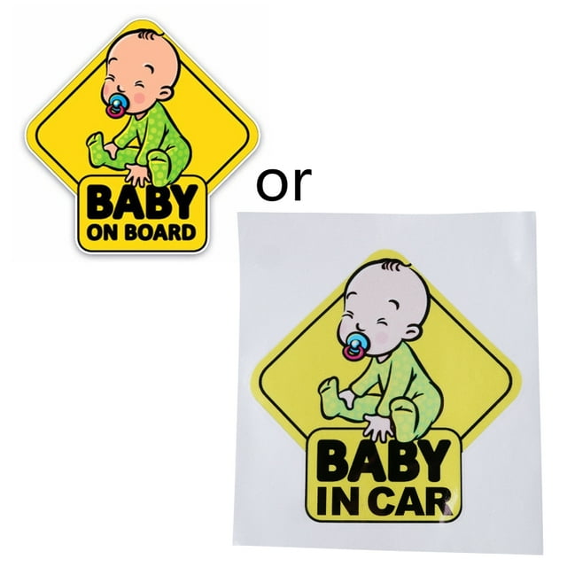 Baby On Board Sticker Kids Safety Reflective Vehicle Car Signs Self-Adhesive Warning Sticker for Driver 1-random delivery