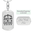 thumbnail image 2 of Jesus My Everything Stainless Steel or 18k Gold Premium Swivel Dog Tag Keychain, 2 of 16