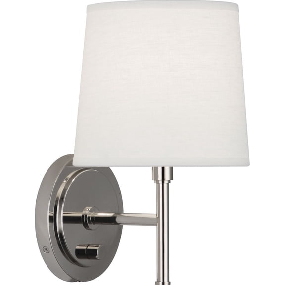 S349-Robert Abbey Lighting-Bandit 1-Light Wall Sconce 7 Inches Wide and 12 Inches Tall-Polished Nickel Finish