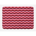 thumbnail image 1 of Chevron Bath Mat, Zigzag Colorful Chevron Ornament Motifs Symmetry Modern Feminine Theme, Plush Bathroom Decor Mat with Non Slip Backing, 29.5" X 17.5", Burgundy Ruby Coral, by Ambesonne, 1 of 2