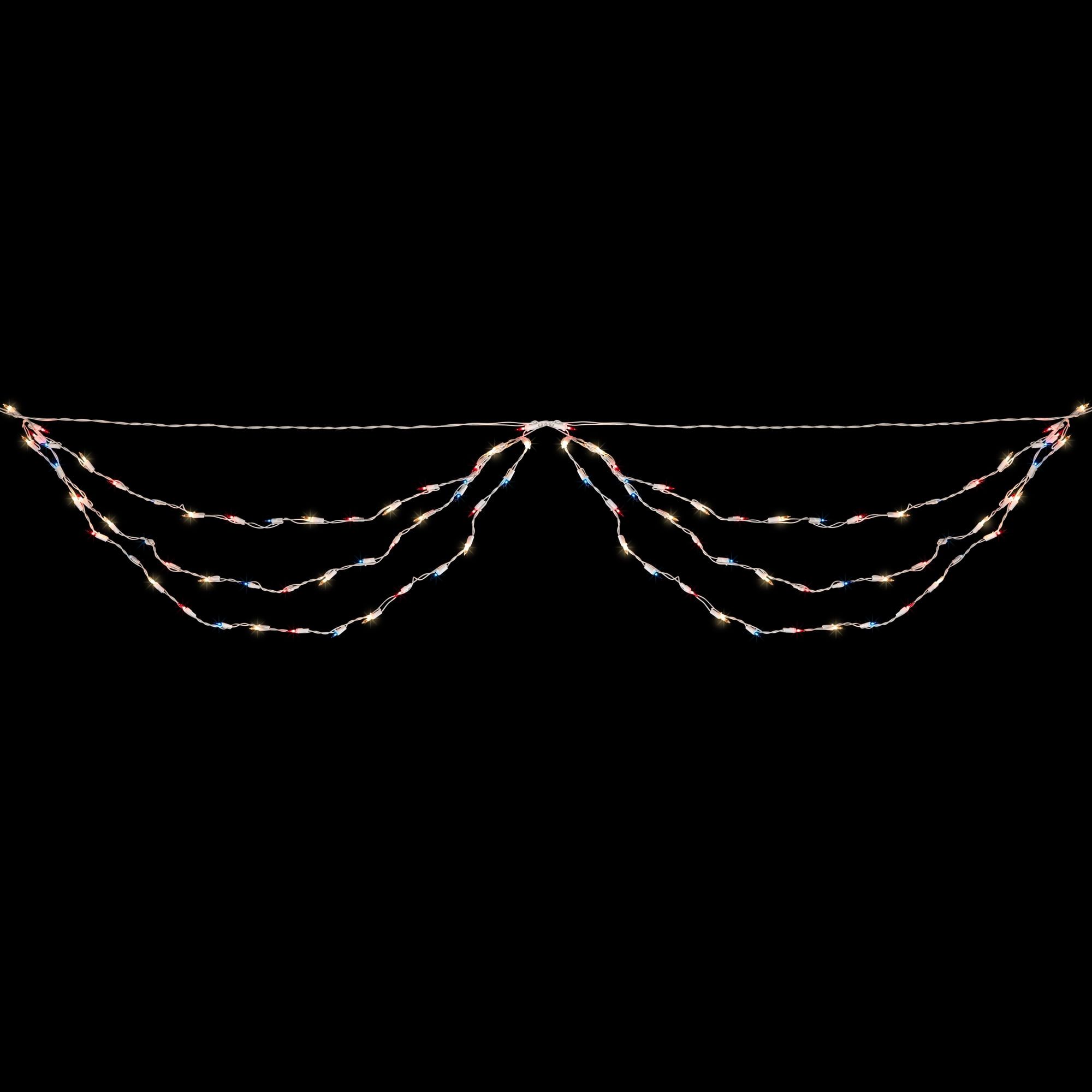 Northlight Mini Swag Patriotic Lighting - Red White and Blue - 6' White Wire - 100ct