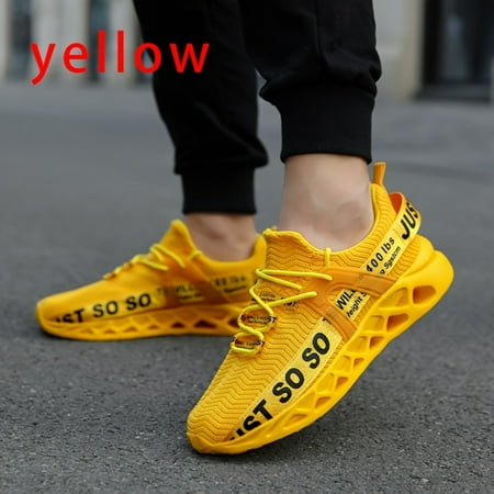 

XGZHPJZ PLUS SIZE Men‘s Woven Knit Breathable Running Shoes Comfy Non Slip Soft Sole Sneakers For Men‘s Outdoor Activities