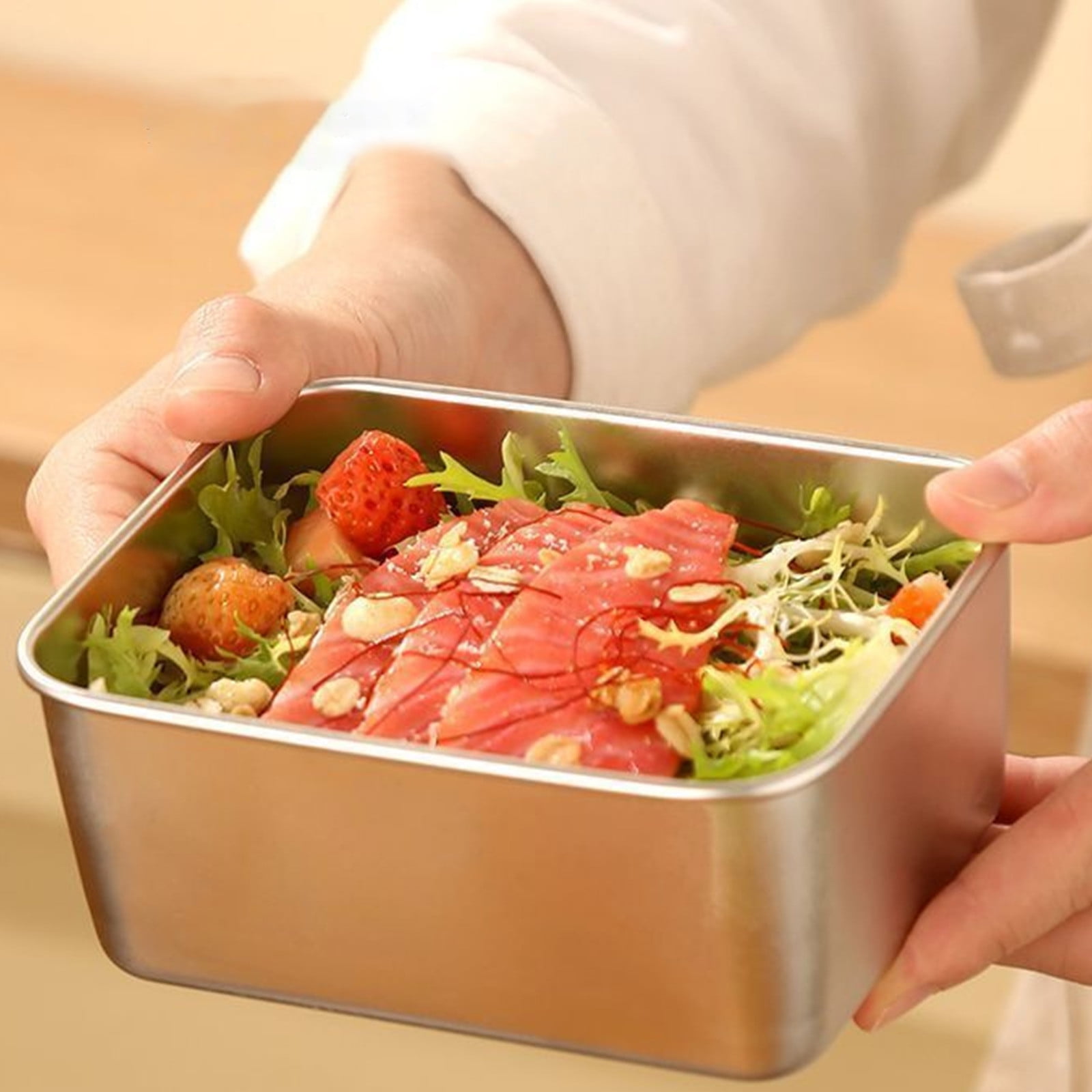 Stainless Steel Containers for Food Storage, Airtight Lid-Equipped Stackable Vessels, Thickened Durable Build for Refrigerator Produce, Leftover Meals, and Freezer Or Pantry