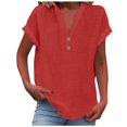 thumbnail image 1 of Camiseta sin mangas de verano holgada con cuello en V y pliegues para mujer: blusa fluida sin mangas con dobladillo curvo., 1 of 5