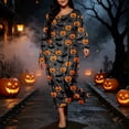 thumbnail image 5 of SELONE Long Nightgowns for Women Long Sleeve Plus Size Halloween Pajamas Dress Pumpkin House Dress Party Nightwear, 5 of 8
