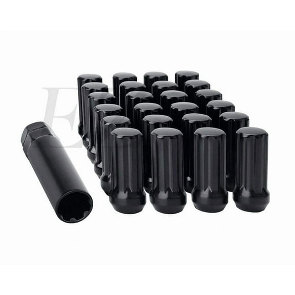 20 Black Duplex Spline Drive Acorn 1/2"-20 Lug Nut Kit with Key