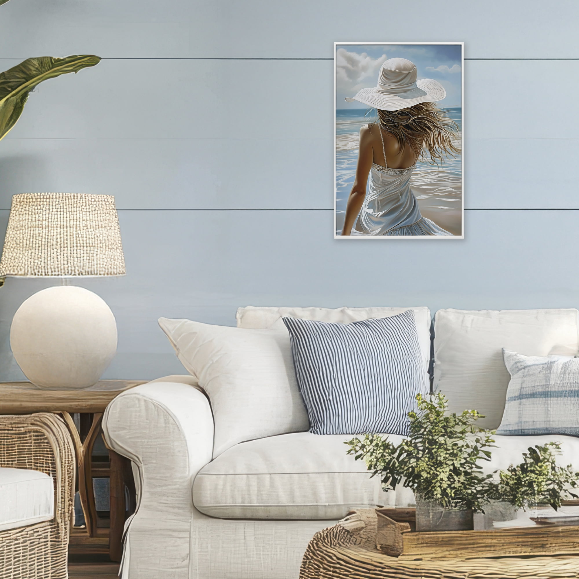 Stupell Industries Seaside Breeze & Flowing Dress White Framed Giclee Art, design by Imagine It Images