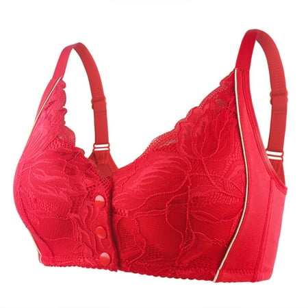 Erwazi Daisy Bra for Seniors  Womens Bras Comfortable Wireless Front Closure Bra Push Up Full Coverage Bralette