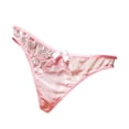 thumbnail image 2 of HUPOM Organic Cotton Underwear Womens Underwear For Women Thong Leisure Tie Drop Waist Pink One Size, 2 of 3
