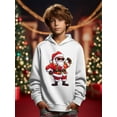 thumbnail image 3 of Mikrdoo Big Boys Tops Santa Claus Print Long Sleeve Hoodie Kid Boys Fall Winter Outdoor Sweatshirt Size:5Y-14Y, 3 of 9