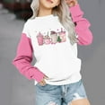 thumbnail image 2 of Lovskoo Christmas Girls Crewneck Oversized Sweatshirt Floral Printed Kids Fashion Long Sleeve Pullover Tops 1-12 Years Pink, 2 of 6