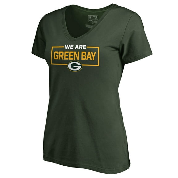 Women's Green Green Bay Packers We Are Icon V-Neck T-Shirt