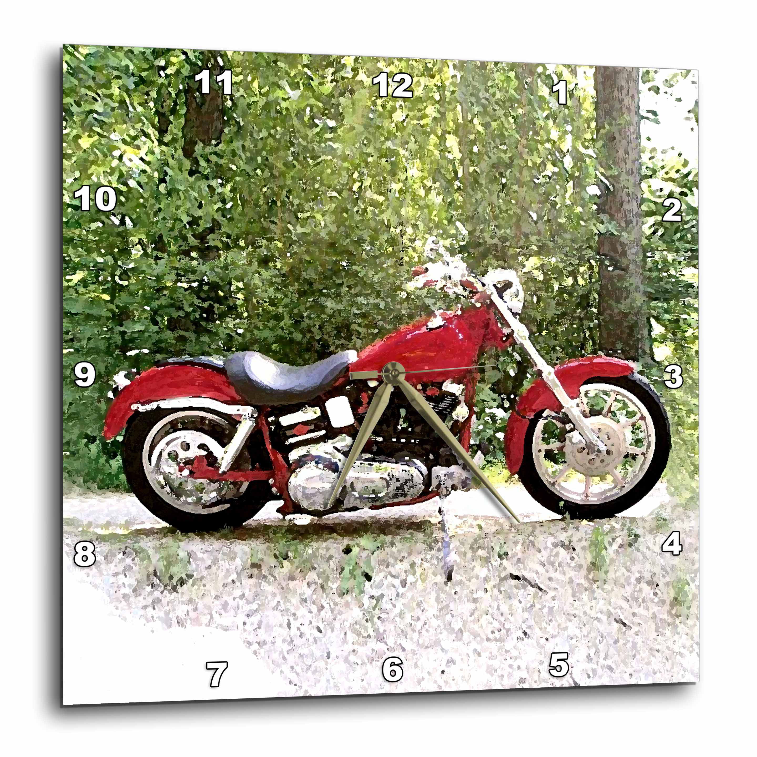 3dRose Wall Clock Picturing Harley-Davidson® Motorcycle Dyna FXD 